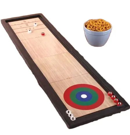 Venda quente Table Top Jogos 3 Em 1 Dobrável Shuffleboard Curling Game e Bowling jogos Set para crianças e adultos