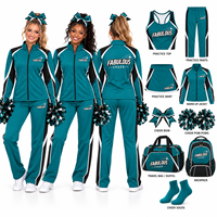 Ensemble d'échauffement personnalisé pour cheerleading : veste zippée intégrale et pantalon de jogging, uniforme d'équipe pour filles et femmes, tenue d'entraînement pour équipe de cheerleading