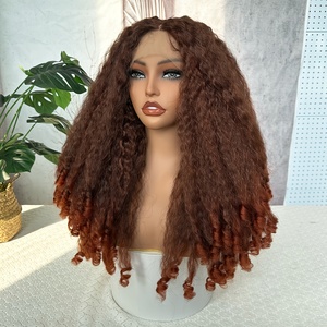 Perruque sans colle 15A en cheveux vierges, densité 250%, texture raide crépue avec pointes bouclées en spirale, perruque frontale en dentelle HD 13*4, style afro bouclé, en cheveux humains - Product Image 4