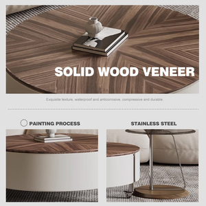 Minimalisti Color noce <span class=keywords><strong>tavolino</strong></span> rotondo di lusso in <span class=keywords><strong>vetro</strong></span> temperato <span class=keywords><strong>tavolino</strong></span> da caffè in acciaio inox con ruote BN2468 - Product Image 3