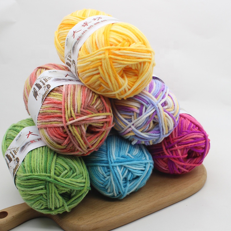 High Quality New Hand-Woven 5 Strands Milk Cotton Crocheted Thick Wool Thread Anti-pilling Baby Wool Sewing & Knitting Yarn