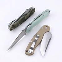 Couteau pliant EDC Fanstoon pour camping et chasse, poignées G10 multicolores, lame Tanto, équipement de coupe portable, logo personnalisé