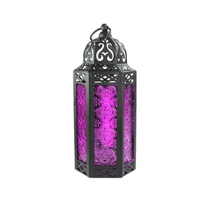 Lanterne de Noël Vintage Marocaine en <span class=keywords><strong>Fer</strong></span> <span class=keywords><strong>Forgé</strong></span> pour Table de Cour, Bougeoir Marocain Suspendu - Product Image 4
