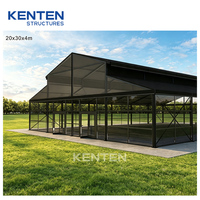 Carpa de Techo Alto Negra KENTEN, Carpa Convertible de Lujo para Bodas, Carpa Grande y Resistente de 40x60