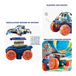 112 pièces lueur pistes de course fente <span class=keywords><strong>voiture</strong></span> jouet bâton sur mur piste <span class=keywords><strong>voiture</strong></span> ensemble pour enfants assembler piste flexible avec 360 rotation clignotant <span class=keywords><strong>voiture</strong></span> - Product Image 6