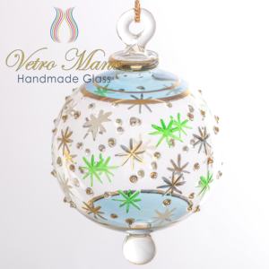 Ornement d'arbre de noël en verre coloré, boule d'ornement - Product Image 1