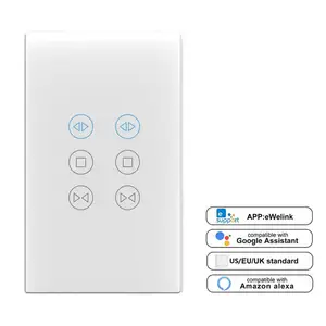 XUGUANG 120US Wifi Intelligent Smart Curtain Switch Alexa Voice Touch Control Timed Smart Home For Electric Roller Shutters