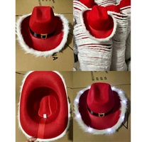 Chapeau de cowboy LED lumineux pour adultes, avec fourrure et lumières colorées, idéal pour Noël, les fêtes, les clubs, le Nouvel An et les vacances - Vente en gros