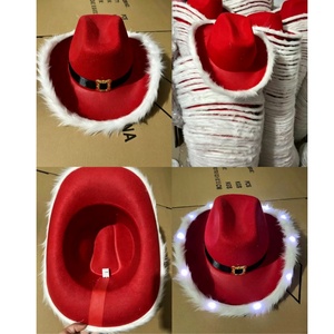 Chapeau de cowboy LED lumineux pour adultes, avec fourrure et lumières colorées, idéal pour Noël, les fêtes, les clubs, le Nouvel An et les vacances - Vente en gros - Product Image 5