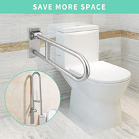 Barre d'appui pliable pour toilettes handicapées, poignées rabattables pour personnes handicapées, personnes âgées, femmes enceintes