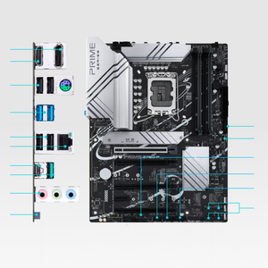 Placa base para juegos PRIME <span class=keywords><strong>AX</strong></span> 192GB 4xDDR5 DIMM LGA 1700 con doble canal para PC para juegos - Product Image 6