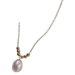 Collar de Plata de Ley S925 Simple y Versátil con Colgante de Perla Ovalada, Diseño de Nicho para Mujer, Longitud a la Clavícula - Product Image 5