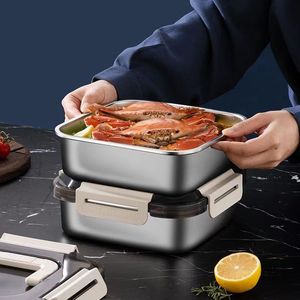 Lunch <b>Box</b> With Lid 700ml Rectangle <b>Plastic</b> Airtight Food Storage Container For Students Household Use - Product Image 3