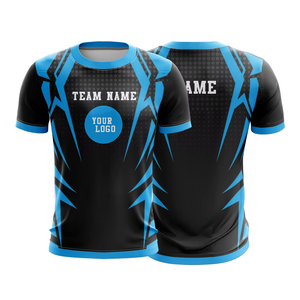 Custom Football Shirt Quick Dry Soccer Jersey Blue Black Set Sublimated Jersey Football Wear - Product Image 1