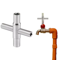Kunci pas Sillcock 4 cara Set 1/4 9/32 "5/16" 11/32 "baja multi-fungsi kunci air utilitas untuk sillcoccks keran keran spigot