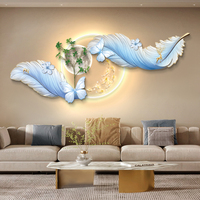 Applique murale LED créative simple salon chambre lit canapé couloir décoration suspendue image peinte plume applique murale