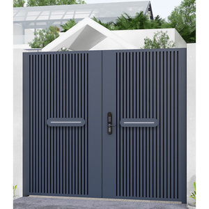 American Backyard External Electric Smart Lock House Puertas delanteras de metal para exteriores con listones de aluminio modernos a la venta - Product Image 3