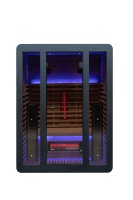 Salle de sauna de haute qualité avec chauffages infrarouges lointains, sauna sec avec matériaux en bois de cèdre rouge et de pruche