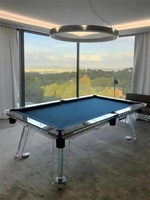 Table de billard multifonctionnelle en verre transparent de qualité tournoi, design usine, taille 7 pieds, table de billard ultra-claire