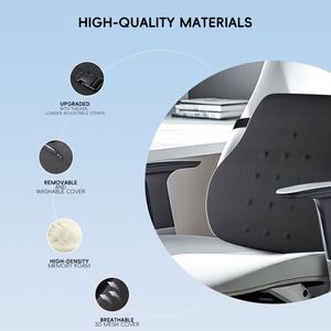 YUE RISE Ergonomic Memory Foam Car Seat Backrest Cushion Mesh Cover Breathable Removable Washable Eco-Friendly Customizable - Product Image 3