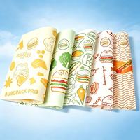 Papier sulfurisé personnalisé en gros, feuilles de papier kraft vintage, papier d'emballage alimentaire pour hamburgers, frites et restauration rapide