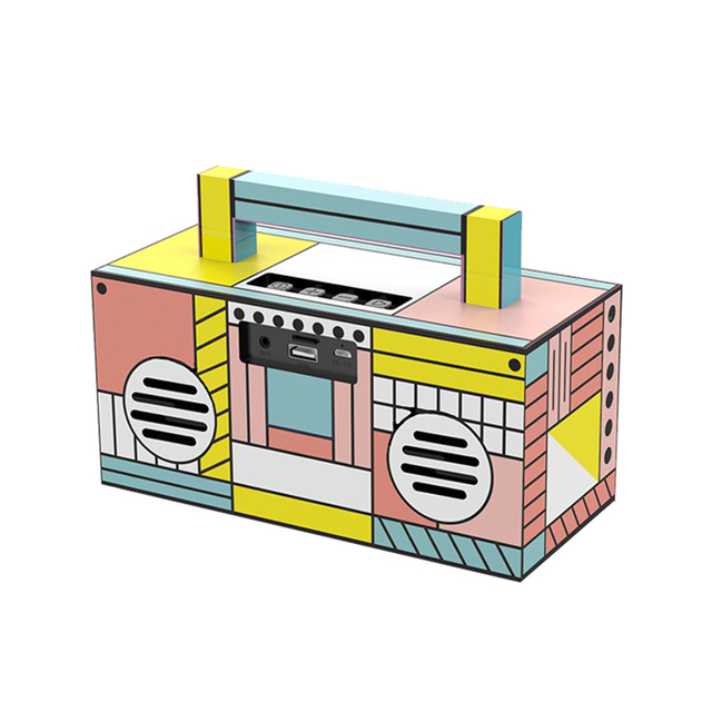 Portable Colorful Cube Bluetooth Speaker Wireless Mini Speaker with FM Function Hands-Free Calling Custom Design for Desk
