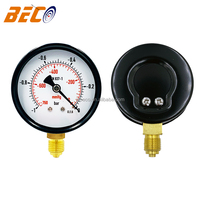 -1Bar/-760mmHg Dual Scale Negative Pressure Vacuum Pressure Gauges for Medical Equipment 2.5inch Face Black Steel Case