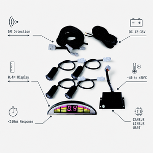 Sistema <span class=keywords><strong>di</strong></span> <span class=keywords><strong>Sensori</strong></span> <span class=keywords><strong>di</strong></span> <span class=keywords><strong>Parcheggio</strong></span> con Radar per Retromarcia per Camion e Autobus, Telecamera IP67 Impermeabile 1080P, <span class=keywords><strong>Display</strong></span> LED, Rilevamento 5M, OEM per Rimorchi - Product Image 3