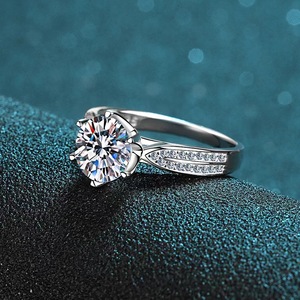 18k Real Gold 1carat Best Engagement <b>Ring</b> With Lab Grown Diamond Round Brilliant Cut Stone 6 Prong Gold <b>Rings</b> Classic <b>Crown</b> <b>Ring</b> - Product Image 3