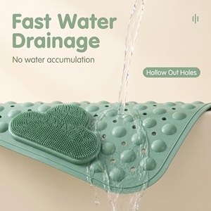Tapis de Douche Antidérapant en Plastique pour Salle de Bain avec Ventouses et Trous de Drainage, pour Massage des Pieds - Product Image 4
