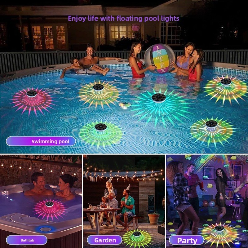 Solar-Powered IP68 LED Floating Pool Light with Button & Remote Control for Outdoor Pond & Landscape Atmosphere Decoration