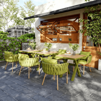 Ensemble de chaises de salle à manger en tissu tressé pour l'extérieur, table et chaises de patio commerciales pour café, bistrot, hôtel, jardin