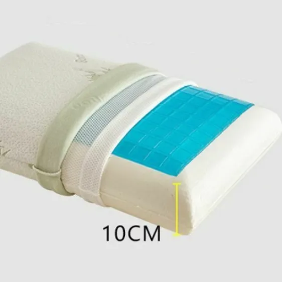 Travesseiro de espuma de memória, almofada para casa de gel de refrigeração azul, removível e lavável