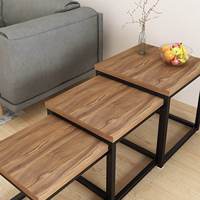 Tables d'appoint gigognes modernes en forme de C personnalisées, ensemble de tables basses multifonctionnelles pour chevet et thé