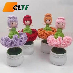 2025 fait à la main Crochet lapin tulipe fée poupées plante en <span class=keywords><strong>pot</strong></span> positif Crochet lapin saint valentin cadeaux décoration de noël - Product Image 4