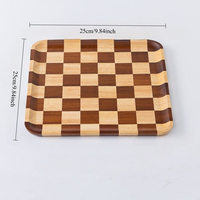 Ensemble de plateaux en bois de qualité supérieure, écologiques, à carreaux, pour servir la pizza, le pain et les petits-déjeuners, vaisselle de restaurant