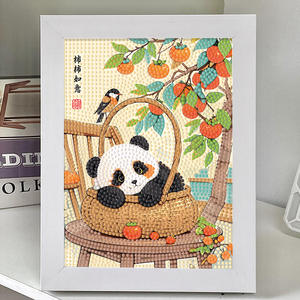 Kits de peinture diamant <span class=keywords><strong>panda</strong></span> mignon cadre en plastique personnalisé décoration de la maison et art pour enfants avec peinture d'art diamant d'un <span class=keywords><strong>panda</strong></span> - Product Image 3