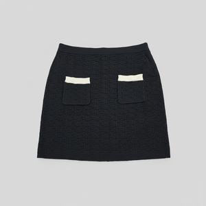 Primavera nuevo suéter Falda plisada de punto de las mujeres de estilo europeo de moda Casual Color puro A-Line alta cintura Falda larga suéter - Product Image 1