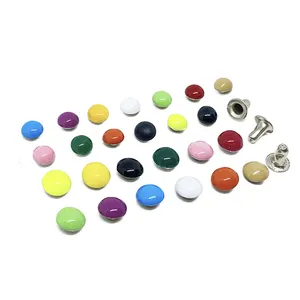 Дешевая многоцветная заклепка с грибами 3 мм 4 мм для одежды, латунная сумка, заклепки на заказ для украшения