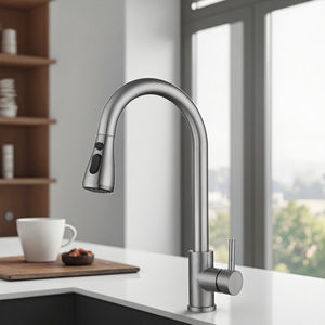 <span class=keywords><strong>Robinet</strong></span> de cuisine rétractable en acier inoxydable de style américain, finition brossée, résistant aux éclaboussures, chaud et froid, transfrontalier - Product Image 6