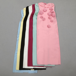 Vestiti di alta qualità fabbrica donne senza spalline 3D floreale fasciatura abito Multi colore opzioni <span class=keywords><strong>elegante</strong></span> corsetto abiti <span class=keywords><strong>da</strong></span> <span class=keywords><strong>sera</strong></span> - Product Image 2