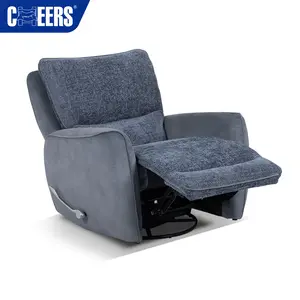 Manwah Cheers Leisure Living Room Chairs Manual Fabric Recliner Sofa with Swivel and Rocking Single Sofa for Living Room Set