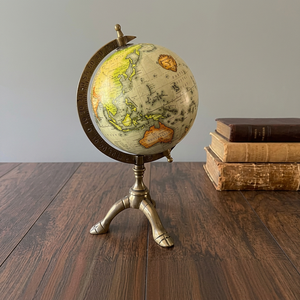 Globe terrestre vintage en laiton, finition antique, globe terrestre de table pour bureau, étude, cadeau - Product Image 1