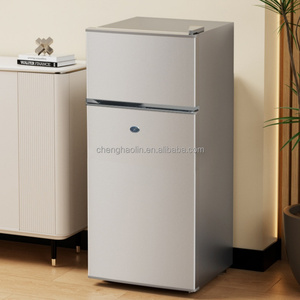 Réfrigérateur-congélateur compact à porte simple ou double 85L-138L, pour la maison, le bureau, le dortoir, en acier inoxydable, couleur acier inoxydable - Product Image 6