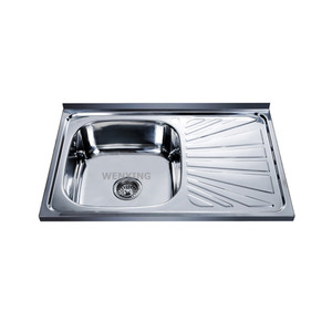 Évier de cuisine rectangulaire en acier inoxydable SUS 201 et 304, évier simple, évier de cuisine contemporain avec cascade, 5 ans - Product Image 1