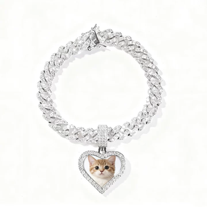 9mm 쿠바 체인 사진 팔찌 쥬얼리 힙합 아이스 펑크 메모리 미니 하트 펜던트 - Product Image 3