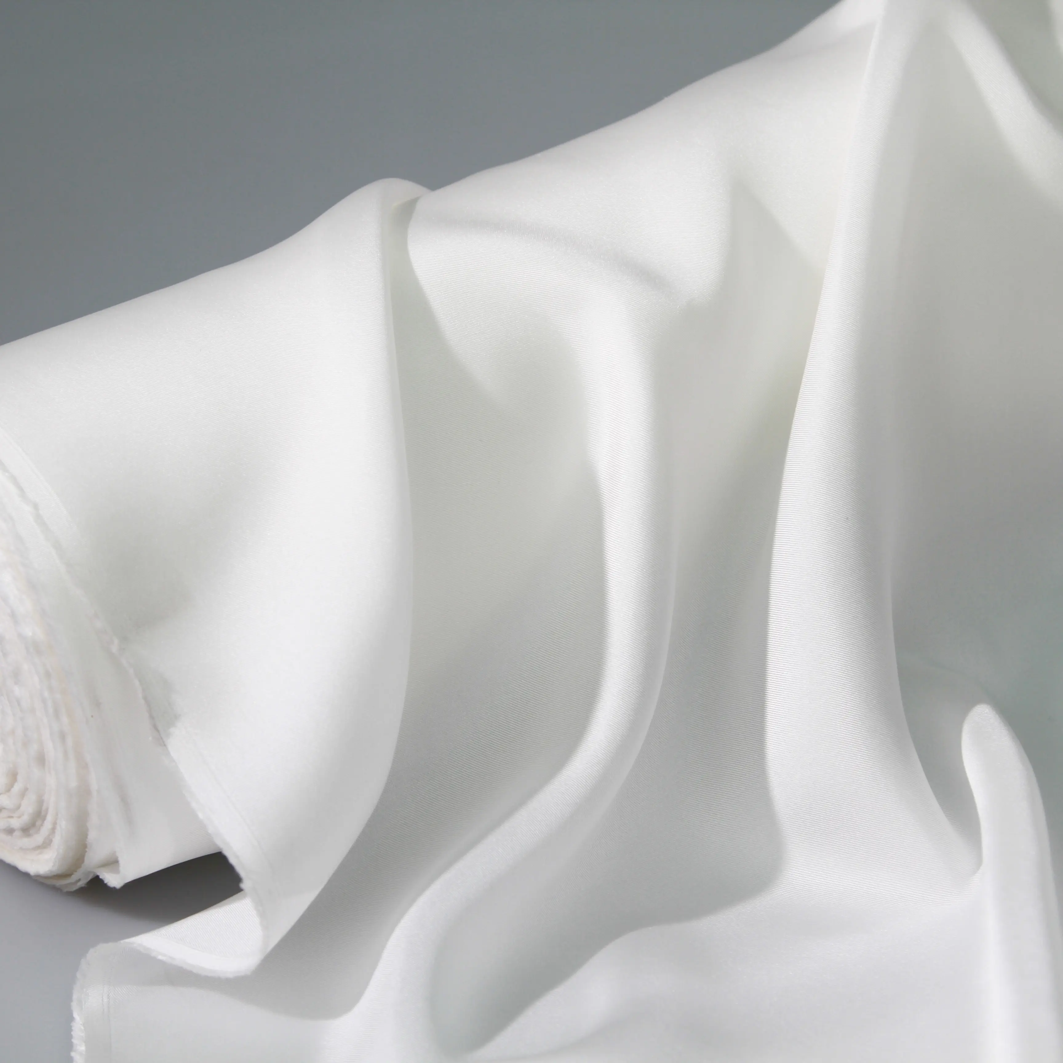 Tissu en soie sergé blanche pure 100%, 20 m 19004B, tissu personnalisable en soie mûre