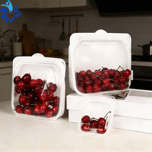 Bolsas de silicona para almacenar alimentos, juego grande, mediano y pequeño, transparentes, reutilizables, aptas para refrigerador, para preparar comidas - Product Image 5