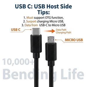 Cable de Carga Rápida LUNGKAY Personalizado USB 2.0 Tipo C a Micro B de 5 Pines y 2 m con Sincronización de Datos para Computadora, Auriculares y Teléfono Móvil Android - Product Image 3