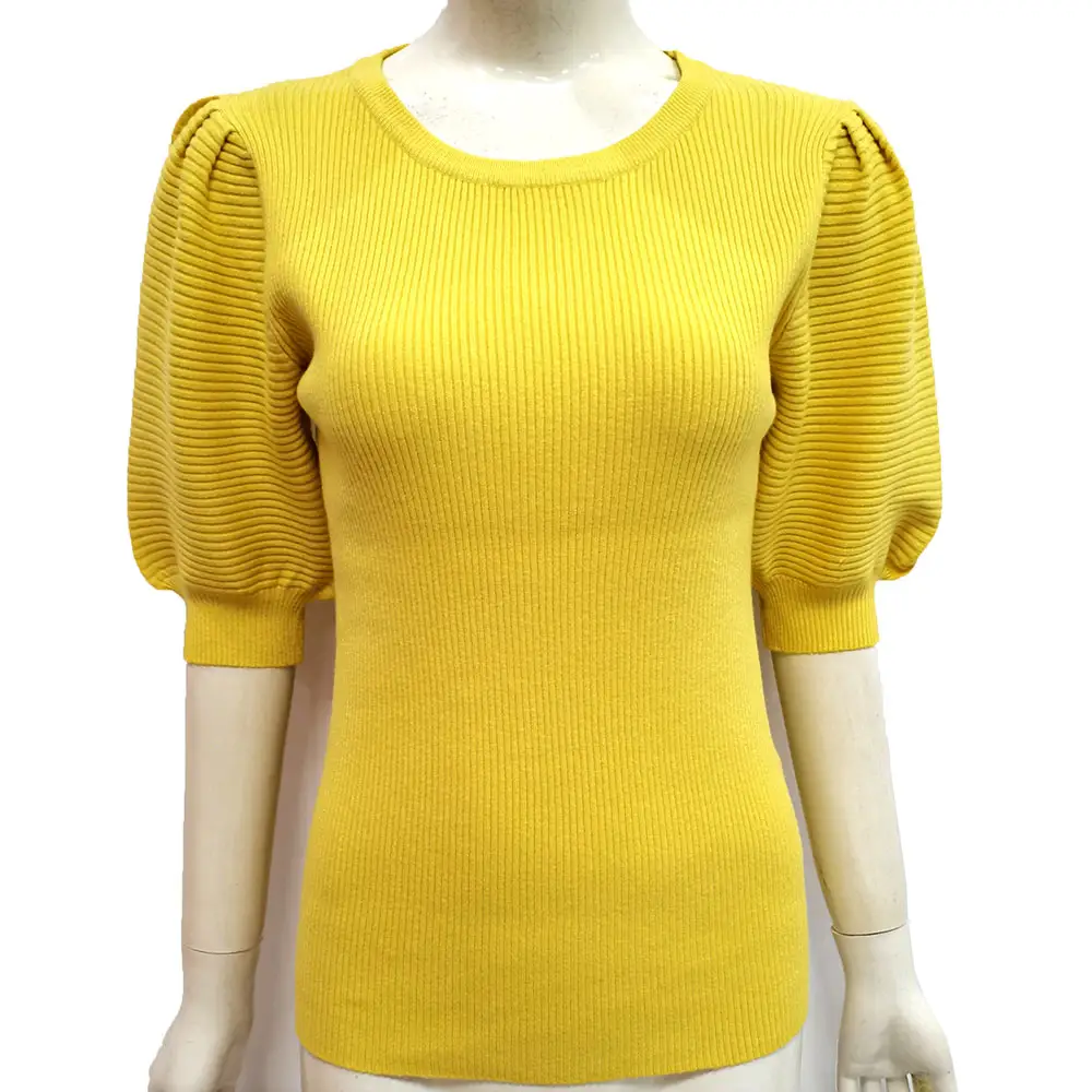 New design women's short sleeve sweater high quality crocheted sweaters